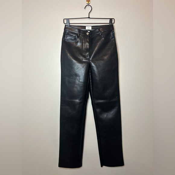 ARITZIA Wilfred The Melina Pant High-Waisted Vegan Leather Pants Black Size 4 - Picture 5 of 11